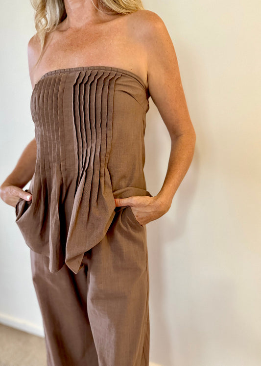 ANNABELLE TUBE PANT SET CHOCOLATE