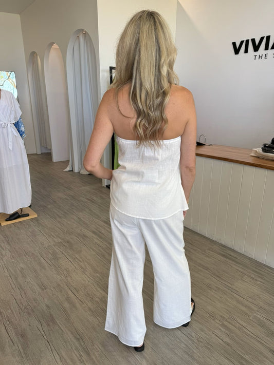 ANNABELLE TUBE PANT SET WHITE