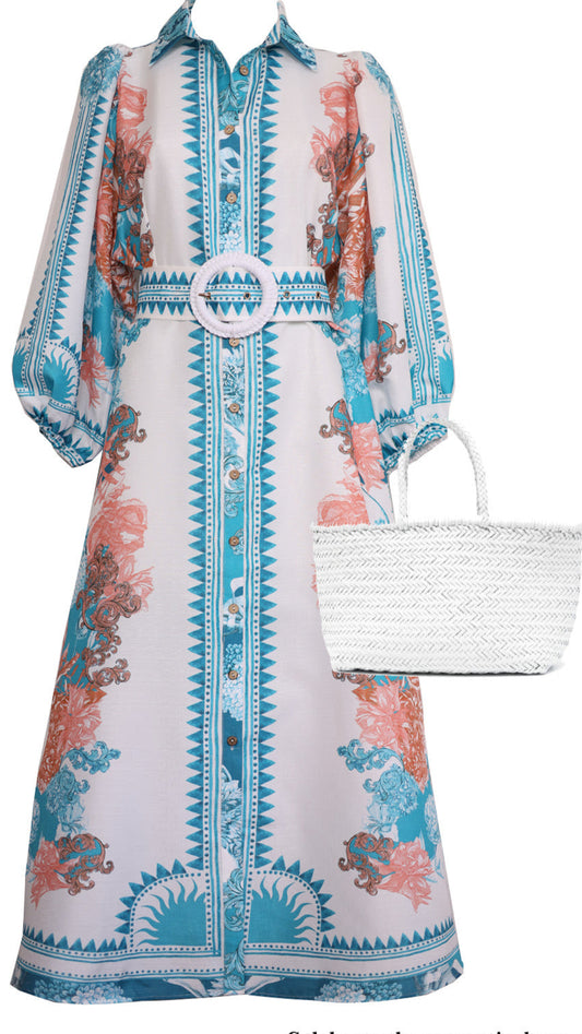 CHINA DOLL LONG SLEEVE MAXI DRESS TEAL