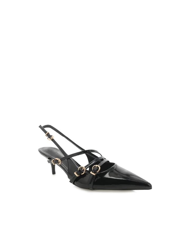 JEANI KITTEN HEEL BLACK PATENT