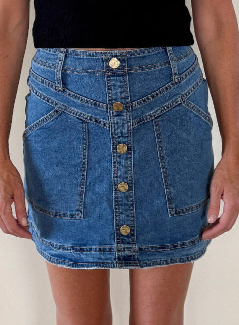 KIRA MINI SKIRT BLUE DENIM