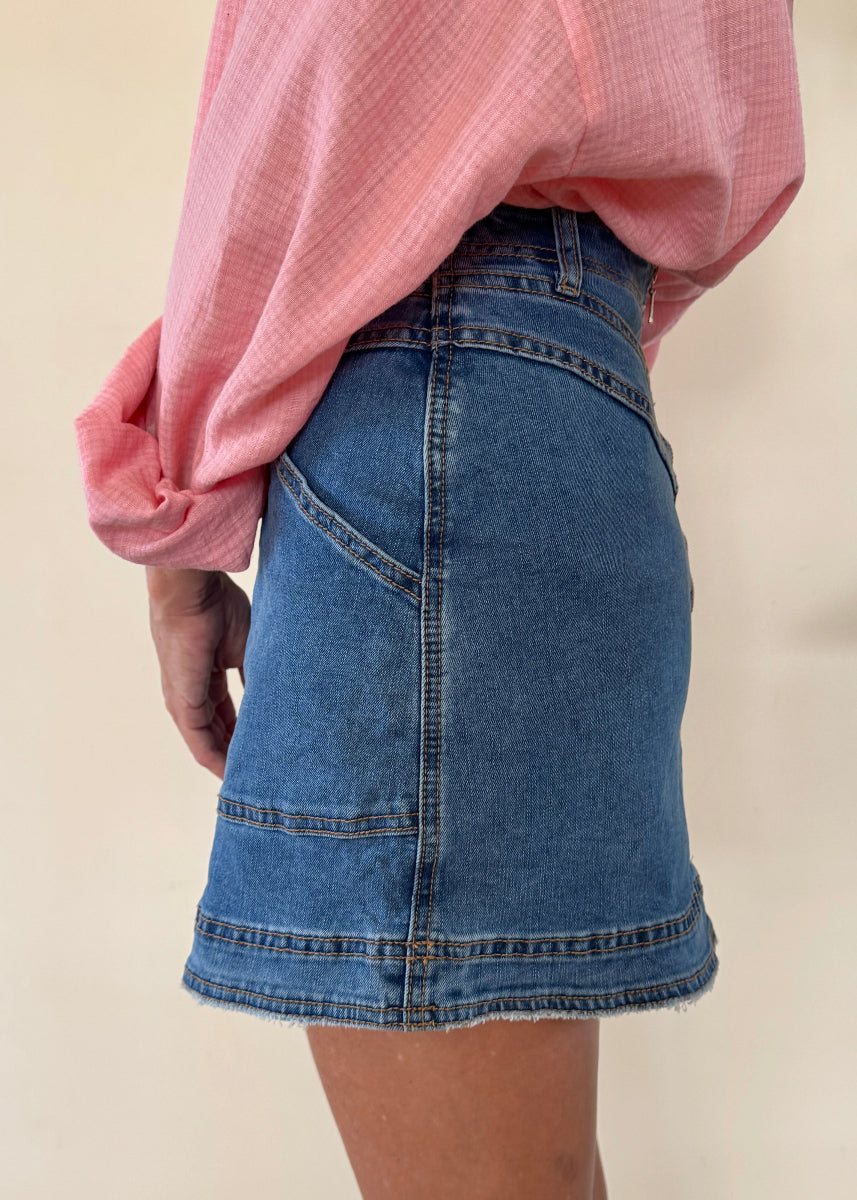 KIRA MINI SKIRT BLUE DENIM