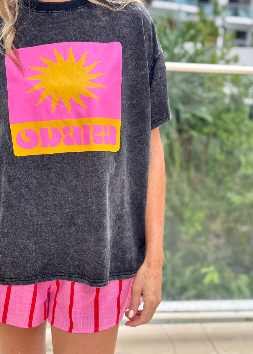 ODARA SUN SHORT SET BLACK WASH