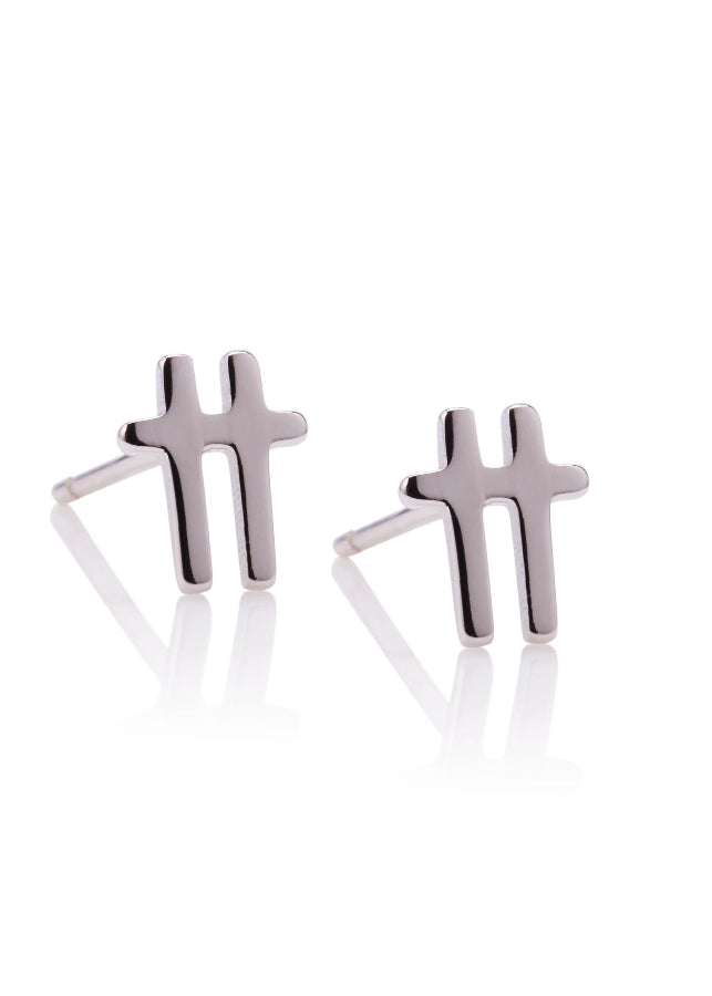 SWISH SILVER STUD EARRINGS