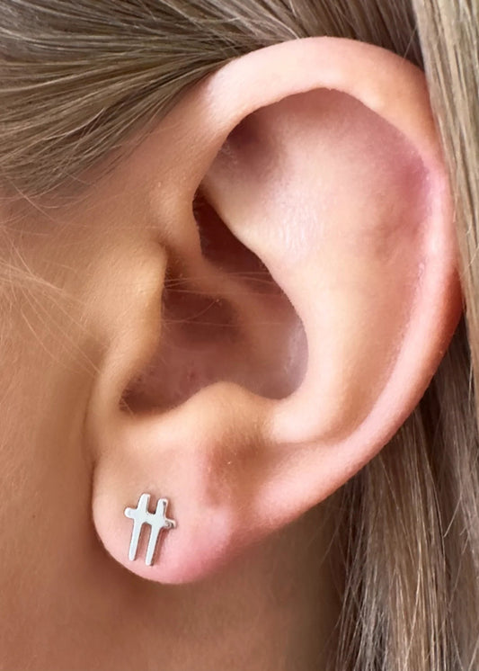 SWISH SILVER STUD EARRINGS