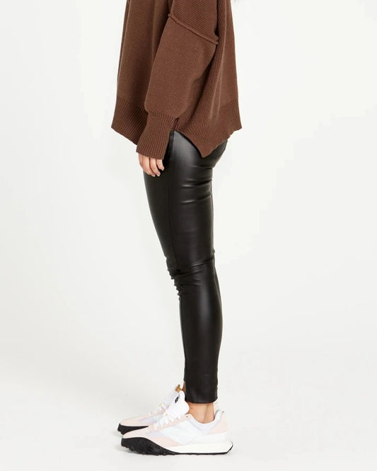 PERI WET LOOK PANTS BLACK