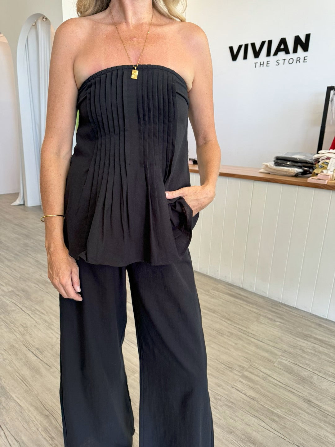 ANNABELLE TUBE PANT SET BLACK