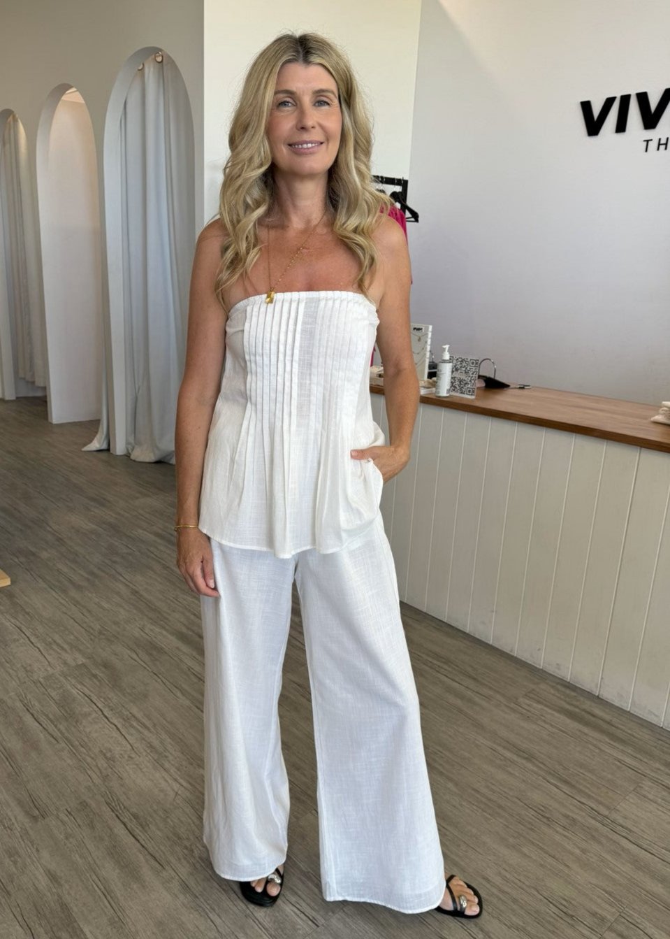 ANNABELLE TUBE PANT SET WHITE