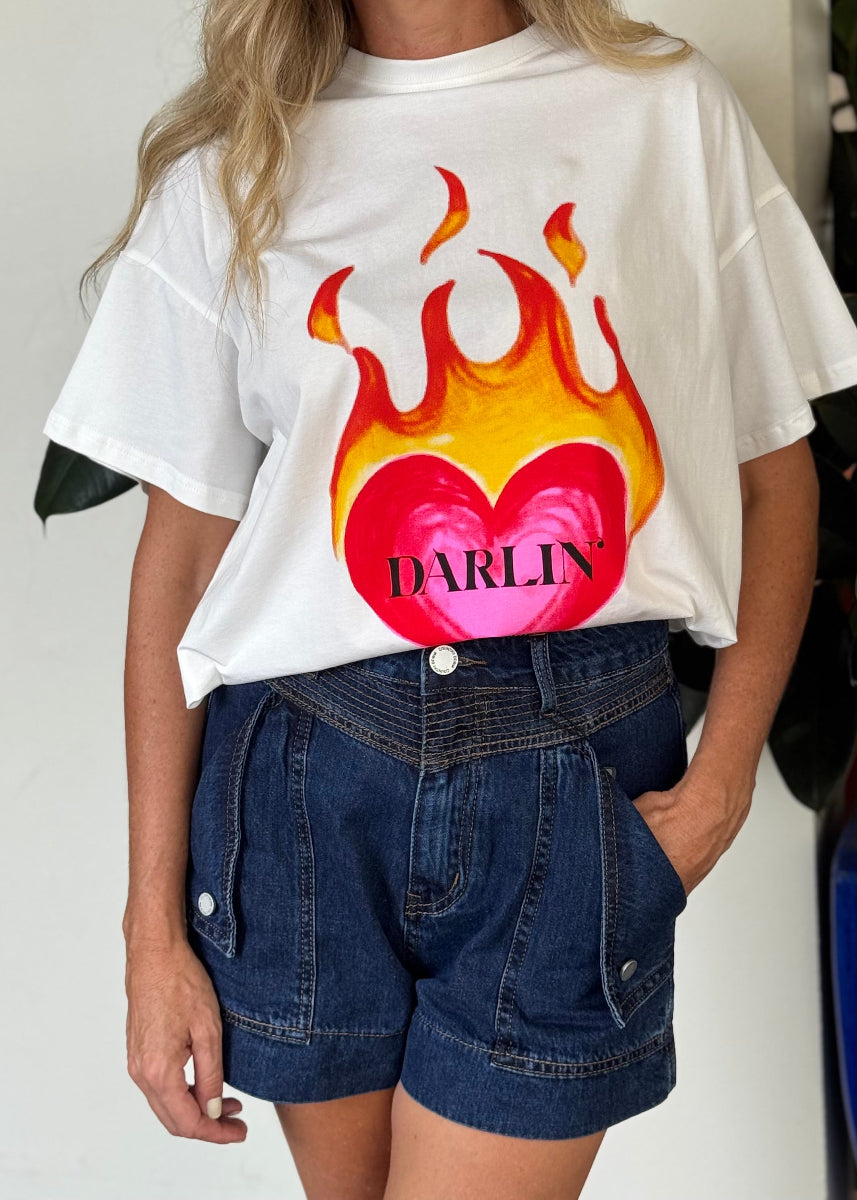 DARLIN HEART T-SHIRT WHITE