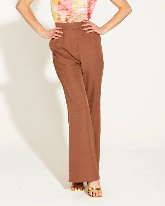 ONE AND ONLY HIGH WAISTED FLARED PANT MOCHA