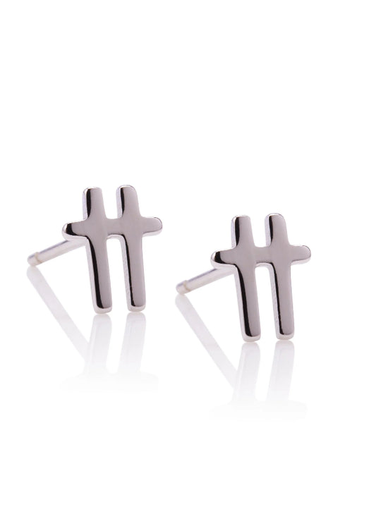 SWISH SILVER STUD EARRINGS