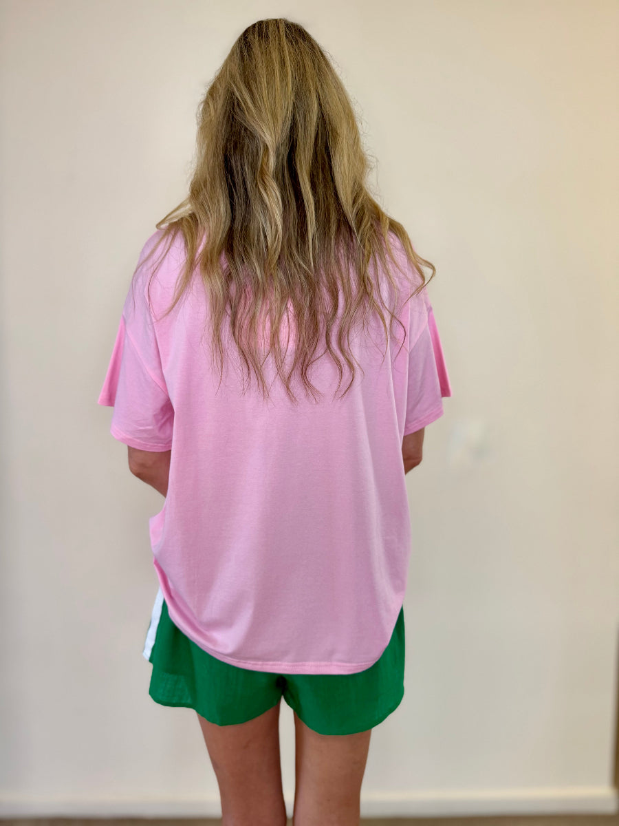 TEQUILA AND TACO SHORT SET PINK/GREEN