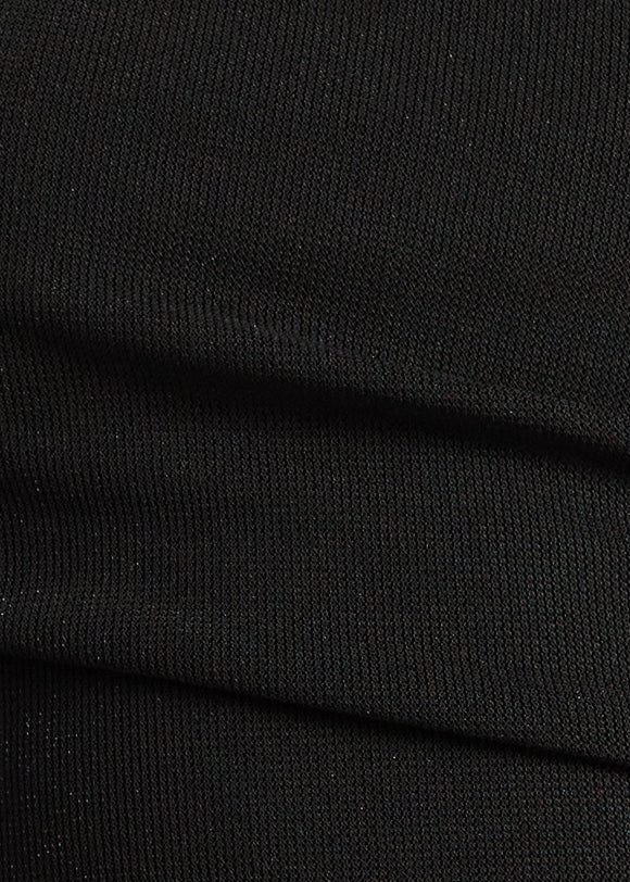 TEXTURED JERSEY ASYMMETRIC TOP BLACK