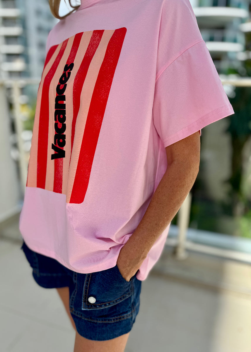 VACANCES T SHIRT PINK